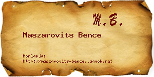 Maszarovits Bence névjegykártya